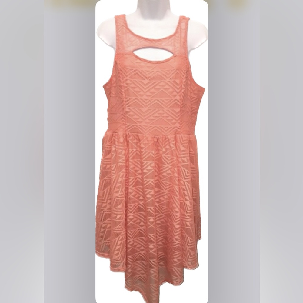 Material Girl Peach Sleeveless Dress XL